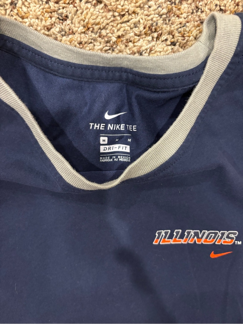 Nike Navy Tank Top with Gray Trim and Illinois Logo - Picture 2 of 3
